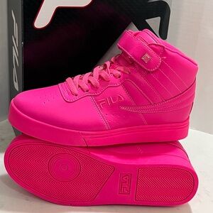 Fila Vibrant Pink High-Top Sneakers